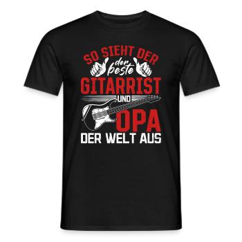 Gitarrist Opa - So sieht der beste Gitarrist und O - Männer T-Shirt - Schwarz - Vorne - AI Model Male 178 light (178cm)