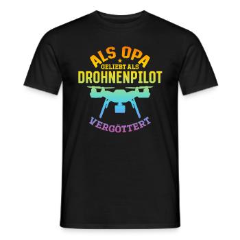 Drohnenpilot - Als Opa geliebt als Drohnenpilot ve - Männer T-Shirt - Schwarz - Vorne - AI Model Male 178 light (178cm)