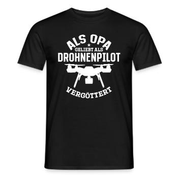 Drohnen Pilot - Als Opa geliebt als Drohnenpilot v - Männer T-Shirt - Schwarz - Vorne - AI Model Male 178 light (178cm)