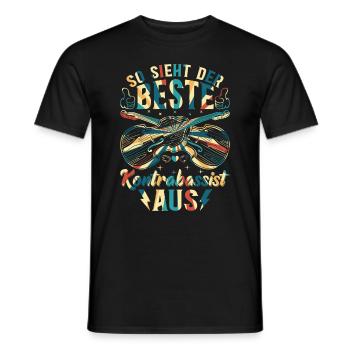 So sieht der Beste Kontrabassist aus - Kontrabass - Männer T-Shirt - Schwarz - Vorne - AI Model Male 178 light (178cm)