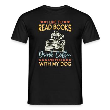 I Like To Read Books - Book Reading Dog Owner Dog - Men's T-Shirt - black - Front - AI Model Male 178 light (178cm)