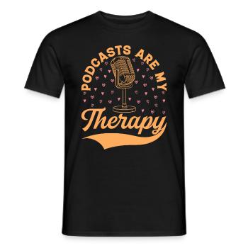 Podcast Podcasting Podcaster - Podcasts Are My The - Männer T-Shirt - Schwarz - Vorne - AI Model Male 178 light (178cm)