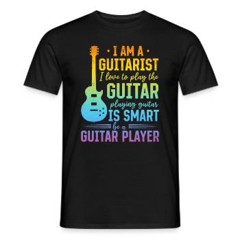 Jouer de la guitare est intelligent Être un guitariste - Guita - T-shirt homme - noir - Devant - AI Model Male 178 light (178cm)