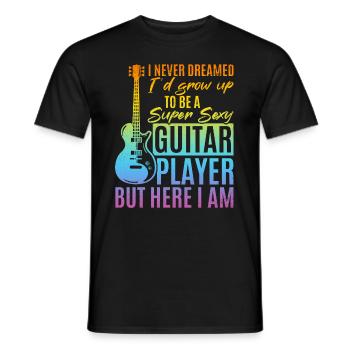 Bass Guitar - I'd Grow Up To Be A Super Sexy Guita - Men's T-Shirt - black - Front - AI Model Male 178 light (178cm)