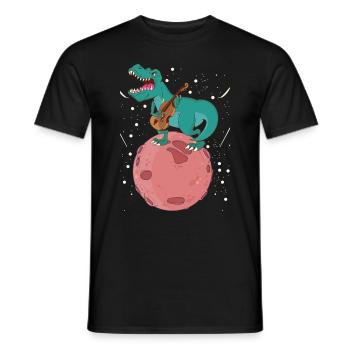 Contrabass Double Bassist Dino - Dinosaur Double B - Männer T-Shirt - Schwarz - Vorne - AI Model Male 178 light (178cm)