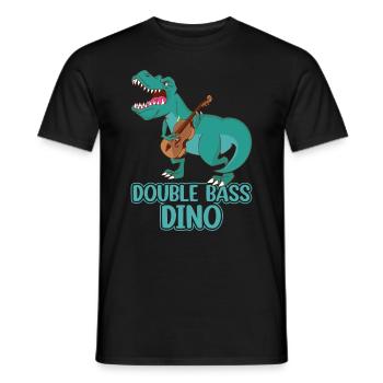 Contrabass Dinosaur Double Bassist - Double Bass D - Männer T-Shirt - Schwarz - Vorne - AI Model Male 178 light (178cm)