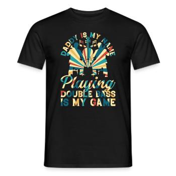Double Bass Player Daddy - Playing Double Bass Is - Men's T-Shirt - black - Front - AI Model Male 178 light (178cm)