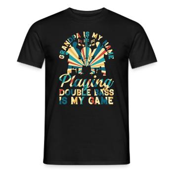 Playing Double Bass Is My Game - Double Bassist Gr - Men's T-Shirt - black - Front - AI Model Male 178 light (178cm)