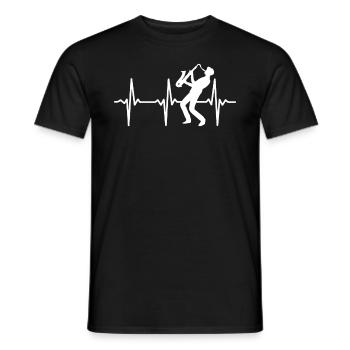 Saxophone Player Heartbeat Saxophone Player Sax Pl - T-shirt homme - noir - Devant - AI Model Male 178 light (178cm)