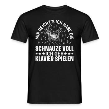 Klavierspieler - Mir Reicht's Ich geh Klavier spie - Männer T-Shirt - Schwarz - Vorne - AI Model Male 178 light (178cm)