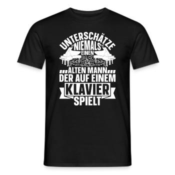 Klavierspieler Großvater Klavier Spieler Opa Piani - Männer T-Shirt - Schwarz - Vorne - AI Model Male 178 light (178cm)