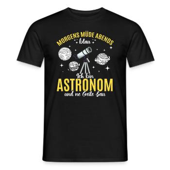 Weltraum Astronomie - Ich bin Astronom und ne Geil - Männer T-Shirt - Schwarz - Vorne - AI Model Male 178 light (178cm)