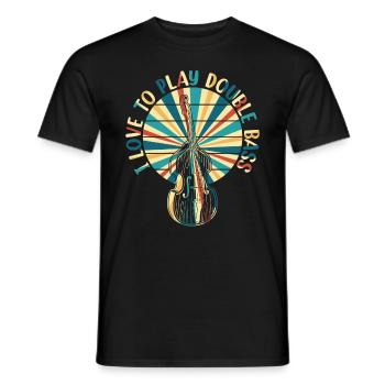 Contrabass Double Bass Player - I Love To Play Dou - Männer T-Shirt - Schwarz - Vorne - AI Model Male 178 light (178cm)