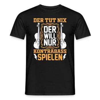 Funny Double Bass Player - Funny Double Bassist - Männer T-Shirt - Schwarz - Vorne - AI Model Male 178 light (178cm)