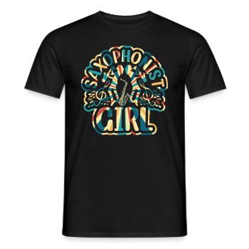 Saxophoniste Fille Saxophone Amateur de musique Saxophoniste - T-shirt homme - noir - Devant - AI Model Male 178 light (178cm)