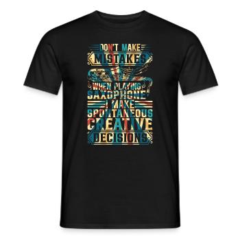 When Playing Saxophone I Make Spontaneous Creative - Men's T-Shirt - black - Front - AI Model Male 178 light (178cm)