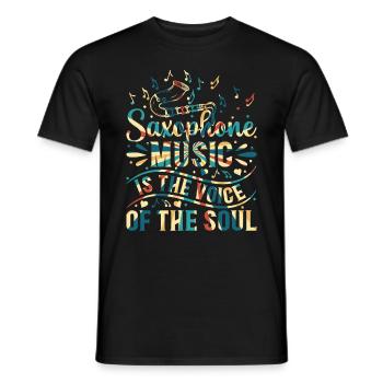 La musique de saxophone est la voix de la musique de saxophone soul - T-shirt homme - noir - Devant - AI Model Male 178 light (178cm)