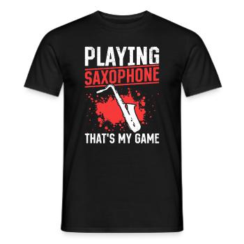 Saxophone Player - Playing Saxophone That's My Gam - Men's T-Shirt - black - Front - AI Model Male 178 light (178cm)