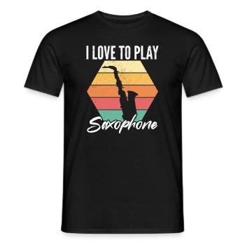 I Love To Play Saxophone - Saxophonist Sax Player - Männer T-Shirt - Schwarz - Vorne - AI Model Male 178 light (178cm)