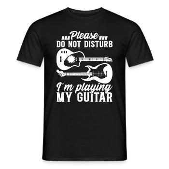 S’il vous plaît ne dérangez pas Je joue de ma guitare Je Guit - T-shirt homme - noir - Devant - AI Model Male 178 light (178cm)