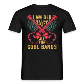 I Am Old But I Have Seen All The Cool Bands - Guit - Men's T-Shirt - black - Front - AI Model Male 178 light (178cm)