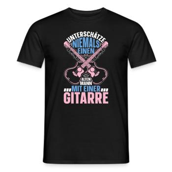 Gitarrist Großvater Gitarre Spieler Opa Gitarrensp - Männer T-Shirt - Schwarz - Vorne - AI Model Male 178 light (178cm)