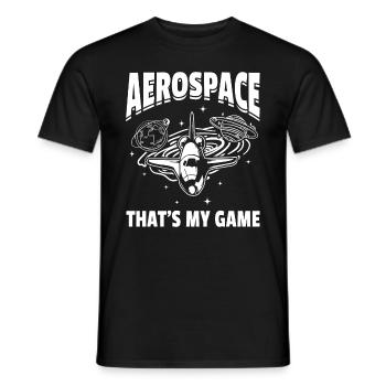 Aerospace That's My Game - Aerospace Space Ship - Men's T-Shirt - black - Front - AI Model Male 178 light (178cm)