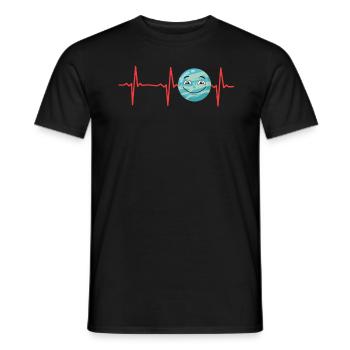 Space Travel Planet Heartbeat Système solaire - T-shirt homme - noir - Devant - AI Model Male 178 light (178cm)