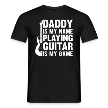 Papa Guitariste Papa est mon nom Jouer de la guitare est - T-shirt homme - noir - Devant - AI Model Male 178 light (178cm)