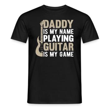 Papa est mon nom Jouer de la guitare est mon jeu - Guita - T-shirt homme - noir - Devant - AI Model Male 178 light (178cm)