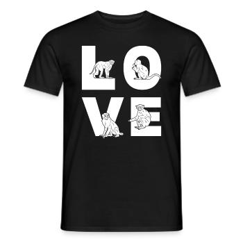 Cute Monkey Lover Orangutan Monkeys - Monkey LOVE - Men's T-Shirt - black - Front - AI Model Male 178 light (178cm)
