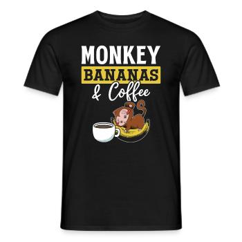 Monkey Bananas & Coffee - Orangutans Monkey - Männer T-Shirt - Schwarz - Vorne - AI Model Male 178 light (178cm)