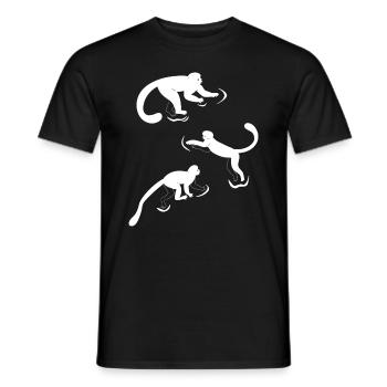 Singes orangs-outans chimpanzés - Singes mignons - T-shirt homme - noir - Devant - AI Model Male 178 light (178cm)