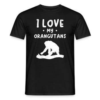J’aime mes orangs-outans - Orang-outan singe orang-outan - T-shirt homme - noir - Devant - AI Model Male 178 light (178cm)
