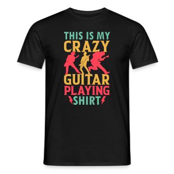 This Is My Crazy Guitar Playing Shirt - Bass Guita - T-shirt homme - noir - Devant - AI Model Male 178 light (178cm)