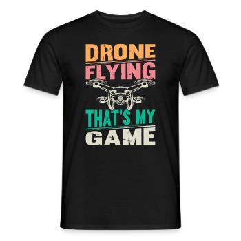 Pilote de drone quadricoptère - Drone volant C’est mon Ga - T-shirt homme - noir - Devant - AI Model Male 178 light (178cm)