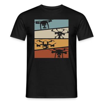 Rétro Drone Mulicopter Drone Racing Quadcopter Dro - T-shirt homme - noir - Devant - AI Model Male 178 light (178cm)