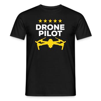 Pilote de drone Pilote de drone quadricoptère - T-shirt homme - noir - Devant - AI Model Male 178 light (178cm)