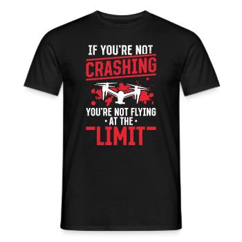 Hvis du ikke styrter ned - Quadcopter Drone Pilot - Mænd T-shirt - sort - Foran - AI Model Male 178 light (178cm)
