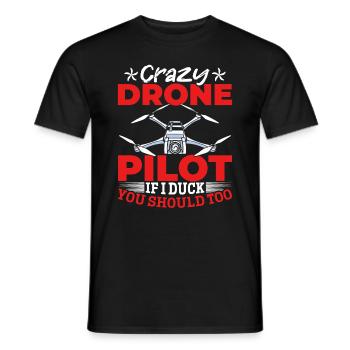 Crazy Drone Pilot Drone Racers - Funny Drone Pilot - T-shirt homme - noir - Devant - AI Model Male 178 light (178cm)