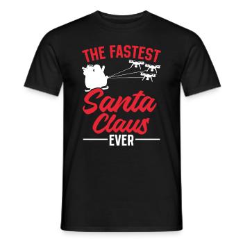 Le Père Noël le plus rapide de tous les temps - Noël Santa Dro - T-shirt homme - noir - Devant - AI Model Male 178 light (178cm)