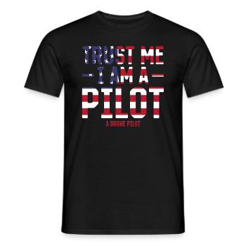 Drôle de pilote de drone - Croyez-moi, je suis un pilote un drone - T-shirt homme - noir - Devant - AI Model Male 178 light (178cm)