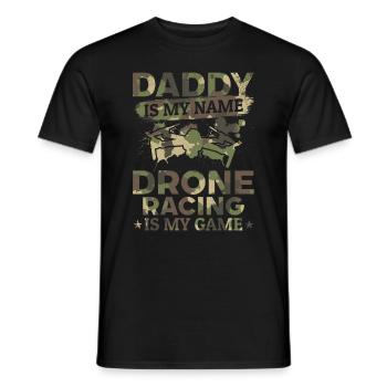 Papa est mon nom La course de drones est mon jeu - Daddy D - T-shirt homme - noir - Devant - AI Model Male 178 light (178cm)