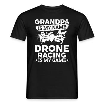 Drone Pilot Grandpa est mon nom Drone Racing est mon - T-shirt homme - noir - Devant - AI Model Male 178 light (178cm)