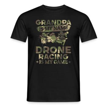 Pilote de drone - Grand-père est mon nom Drone Racing est M - T-shirt homme - noir - Devant - AI Model Male 178 light (178cm)