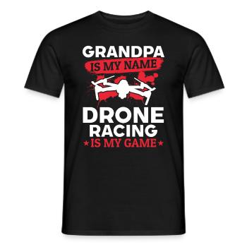 Grand-père est mon nom Drone Racing est mon jeu - T-shirt homme - noir - Devant - AI Model Male 178 light (178cm)
