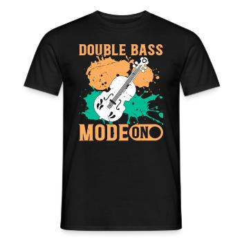 Instrument de contrebasse - Mode contrebasse activé - T-shirt homme - noir - Devant - AI Model Male 178 light (178cm)