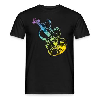 Contrebasse avec chats - Contrebassiste - T-shirt homme - noir - Devant - AI Model Male 178 light (178cm)