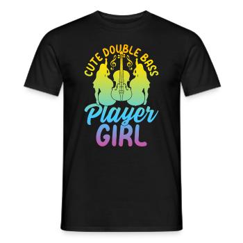 Mignon contrebassiste fille contrebassiste fille do - T-shirt homme - noir - Devant - AI Model Male 178 light (178cm)