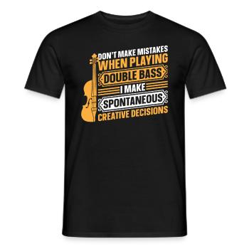 Double Bassist - Don't Make Mistakes When Playing - Men's T-Shirt - black - Front - AI Model Male 178 light (178cm)